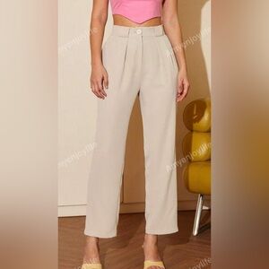 Zara Cream Wide-Leg Trousers for Elegant Occasions